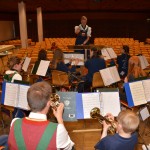 Chefin Tine beim Einspielen ...